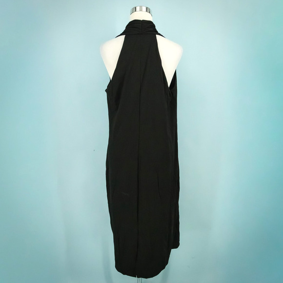 Banana Republic Plus Size 20 Black Misa Halter Cross Neck Sleeveless Midi Dress - Picture 4 of 8